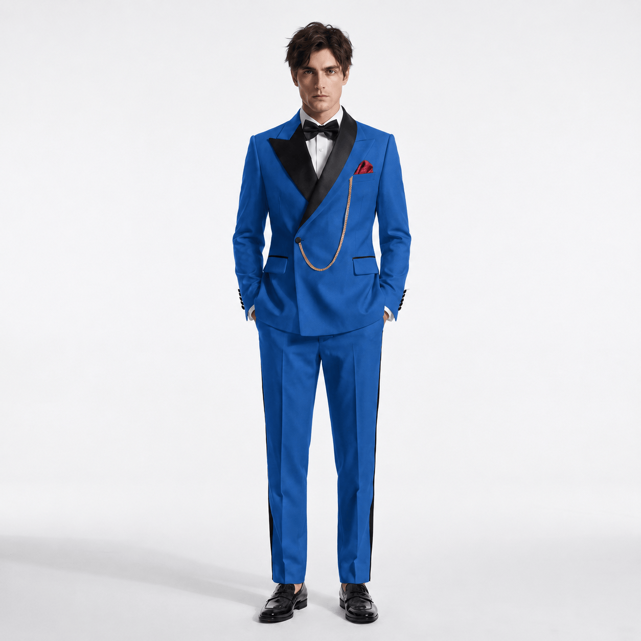 Aesido Formal Men's Suit 2 Pieces Peak Lapel Suits For Wedding (Blazer+Pants)