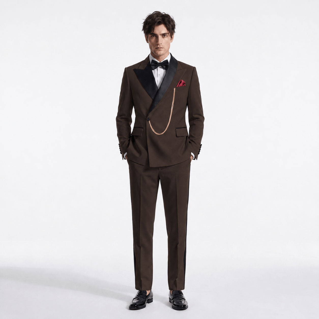 Aesido Formal Men's Suit 2 Pieces Peak Lapel Suits For Wedding (Blazer+Pants)