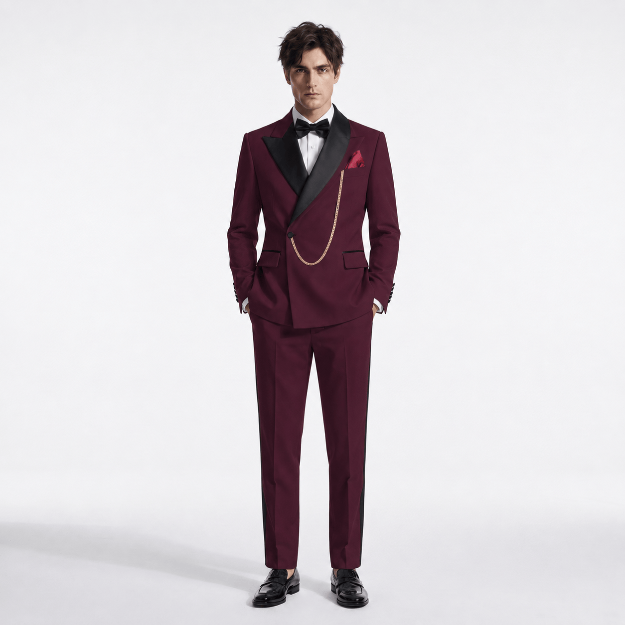 Aesido Formal Men's Suit 2 Pieces Peak Lapel Suits For Wedding (Blazer+Pants)