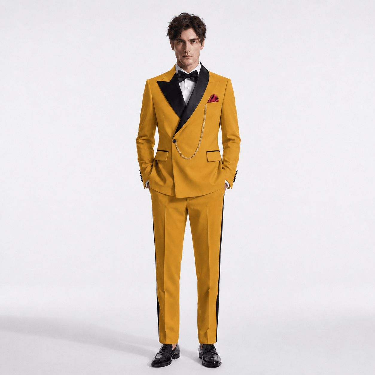 Aesido Formal Men's Suit 2 Pieces Peak Lapel Suits For Wedding (Blazer+Pants)