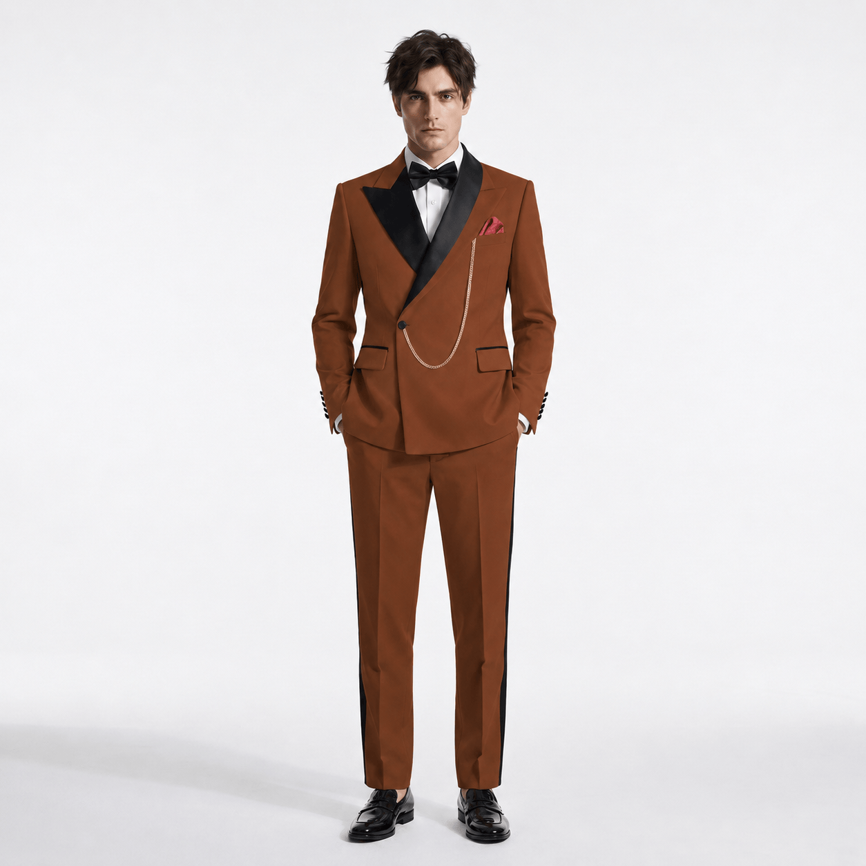 Aesido Formal Men's Suit 2 Pieces Peak Lapel Suits For Wedding (Blazer+Pants)
