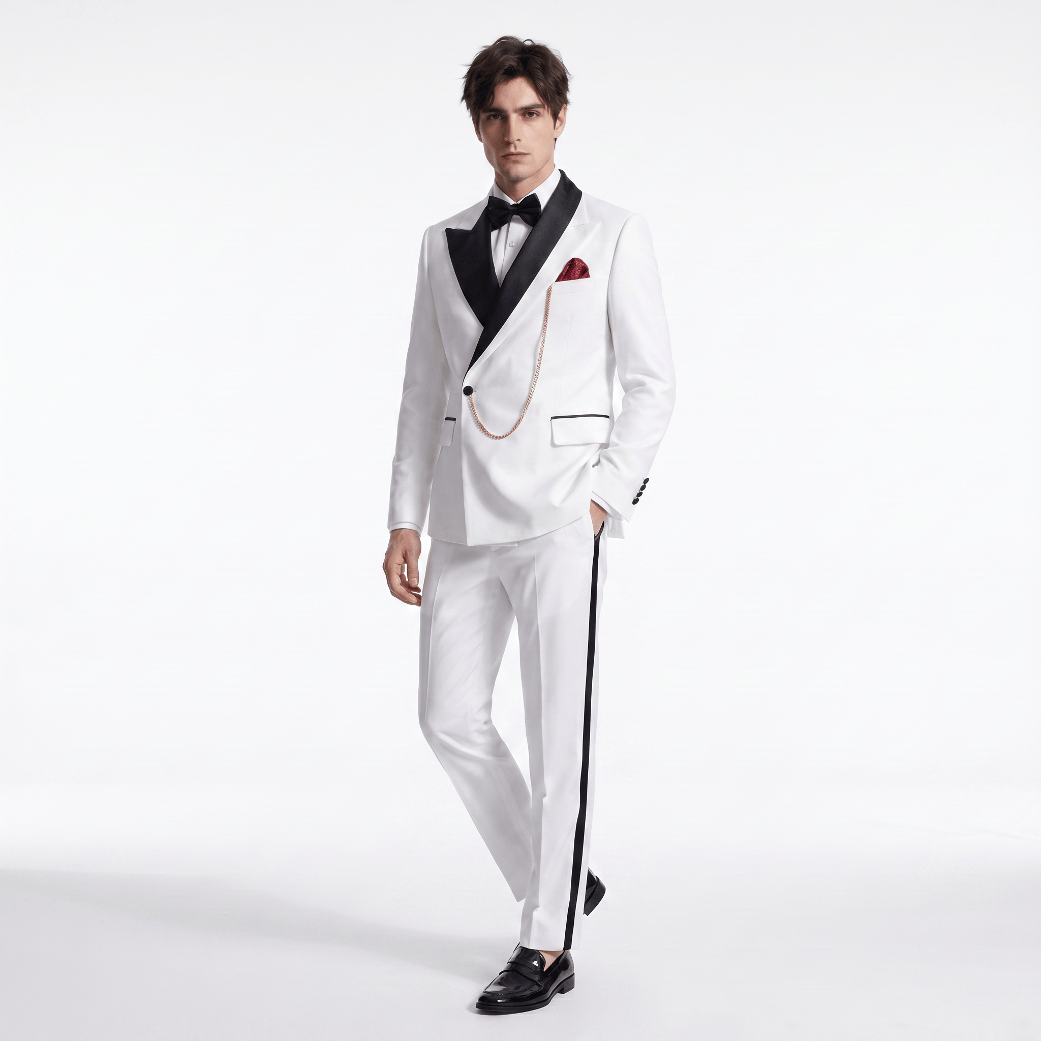 Aesido Formal Men's Suit 2 Pieces Peak Lapel Suits For Wedding (Blazer+Pants)
