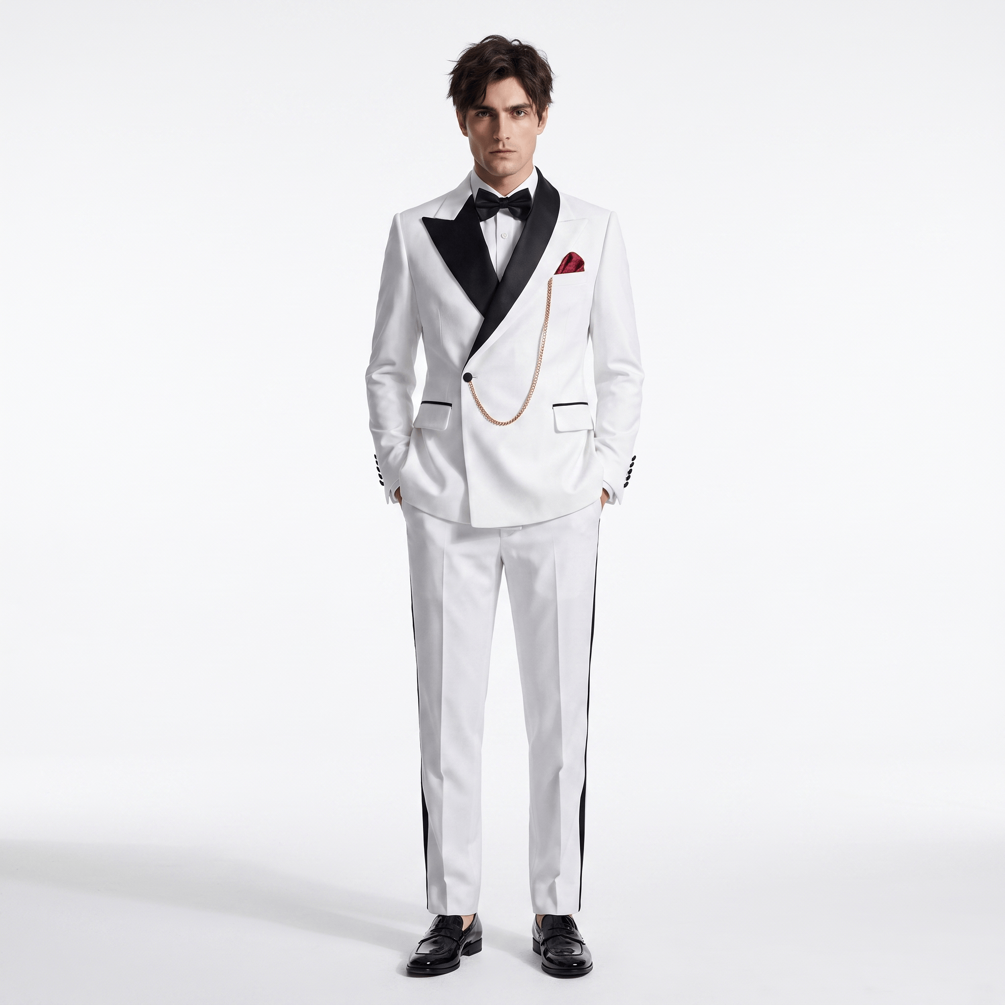 Aesido Aesido 2 Pieces Fashion Slim Peak Lapel Men's Suit (Blazer + Pants)