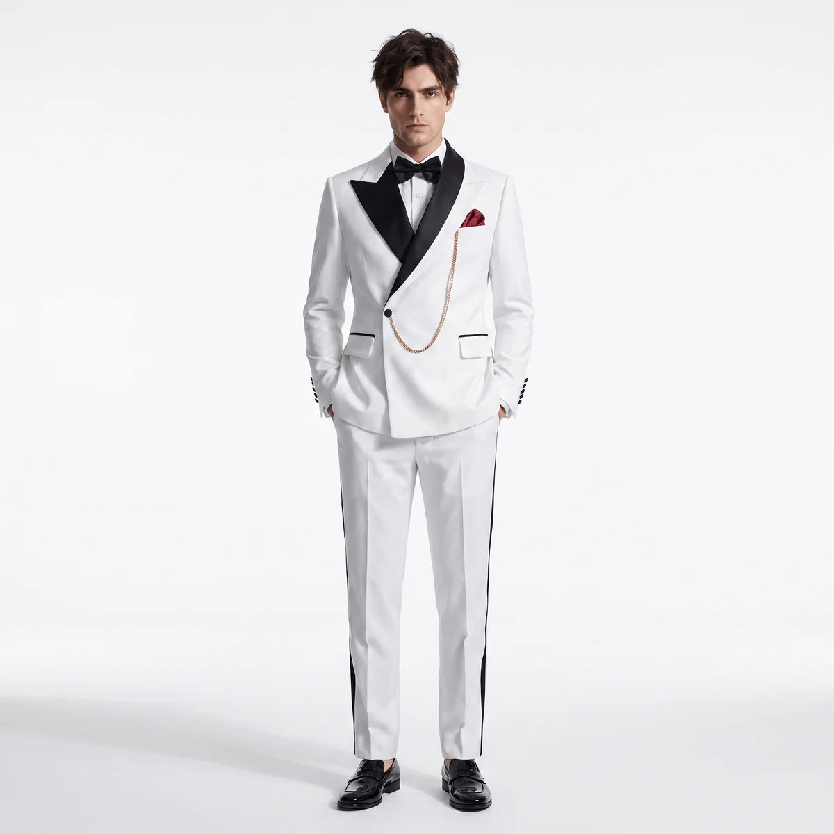 Aesido Formal Men's Suit 2 Pieces Peak Lapel Suits For Wedding (Blazer+Pants)