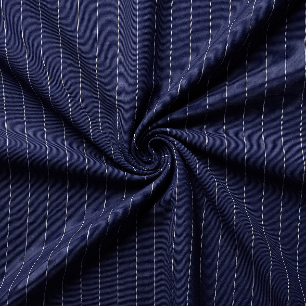 aesido Aesido 2 Pieces Navy Striped Double Breasted Business Slim Peak Lapel Men's Suits  (Blazer+Pants)