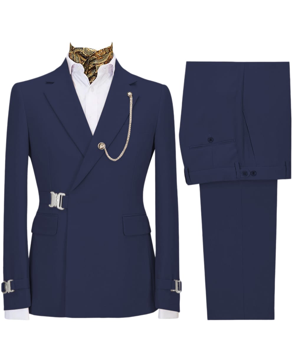 Aesido Aesido 2 Pieces Notch Lapel Business Casual Men's Suit (Blazer + Pants)