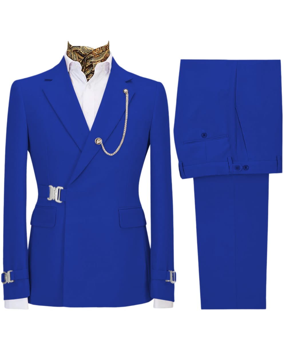 Aesido Aesido 2 Pieces Notch Lapel Business Casual Men's Suit (Blazer + Pants)
