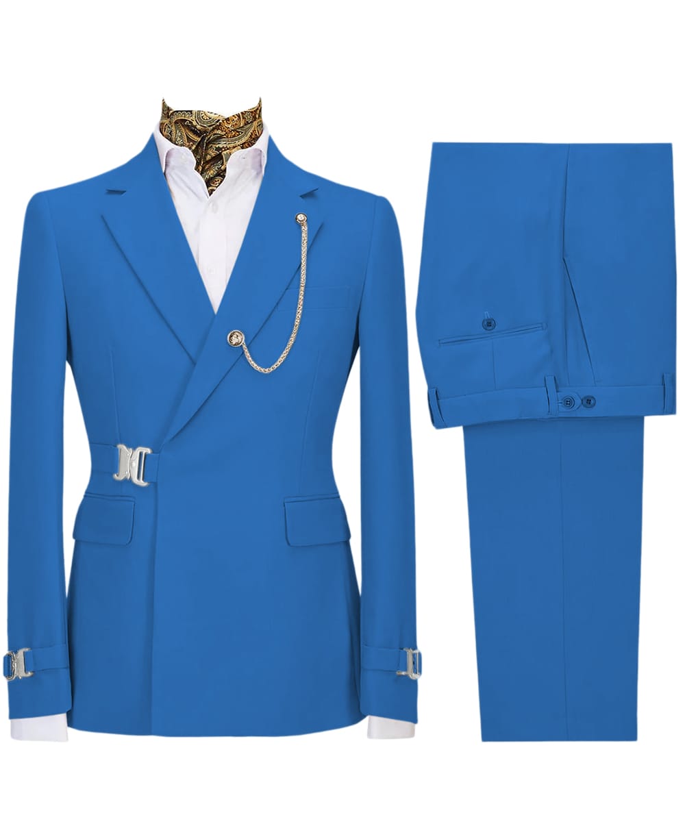 Aesido Aesido 2 Pieces Notch Lapel Business Casual Men's Suit (Blazer + Pants)