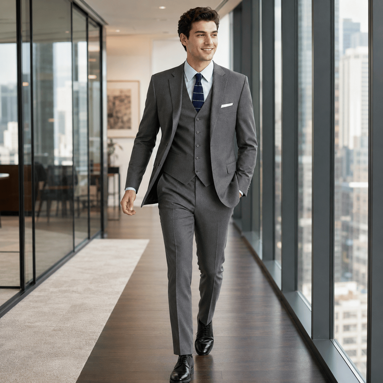Aesido Aesido 3 Piece Single Breasted Men's Wedding Suit
