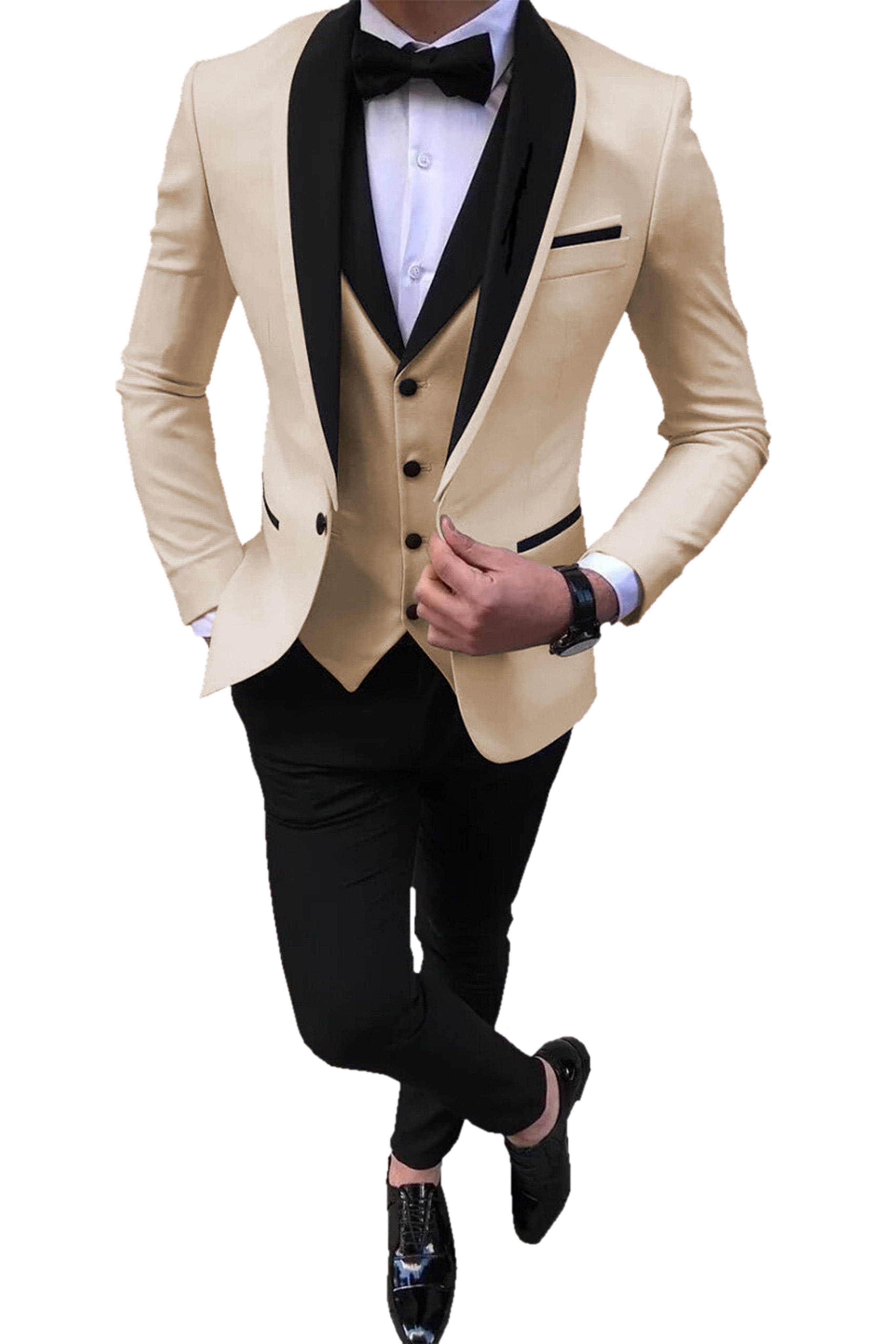 Aesido Aesido 3 Pieces Slim Fit Single Buttons Men's Suit（Blazer+Vest+Pants）