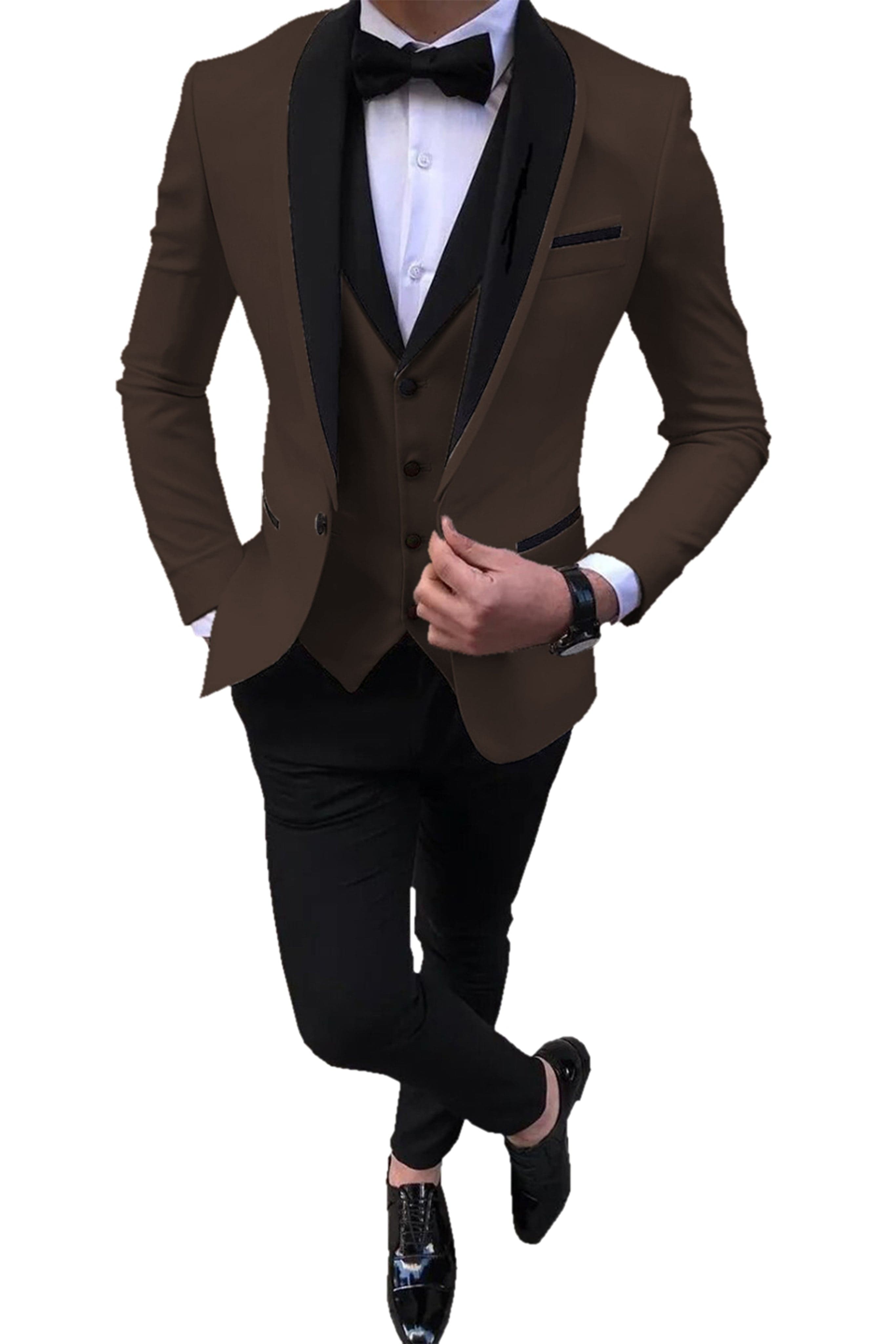 Aesido Aesido 3 Pieces Slim Fit Single Buttons Men's Suit（Blazer+Vest+Pants）
