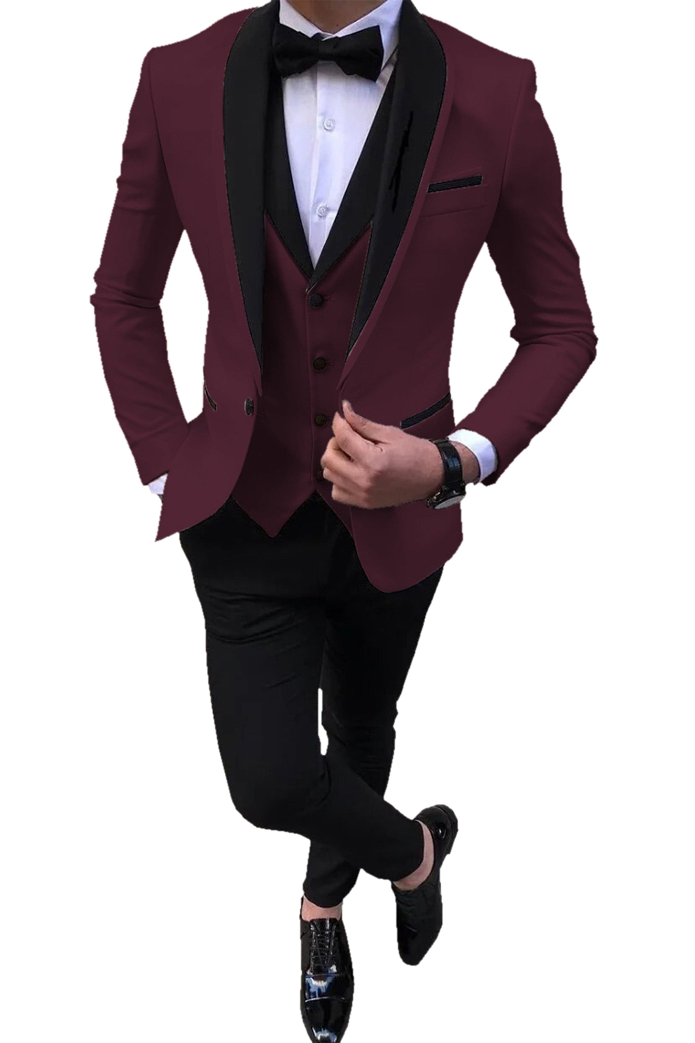Aesido Aesido 3 Pieces Slim Fit Single Buttons Men's Suit（Blazer+Vest+Pants）