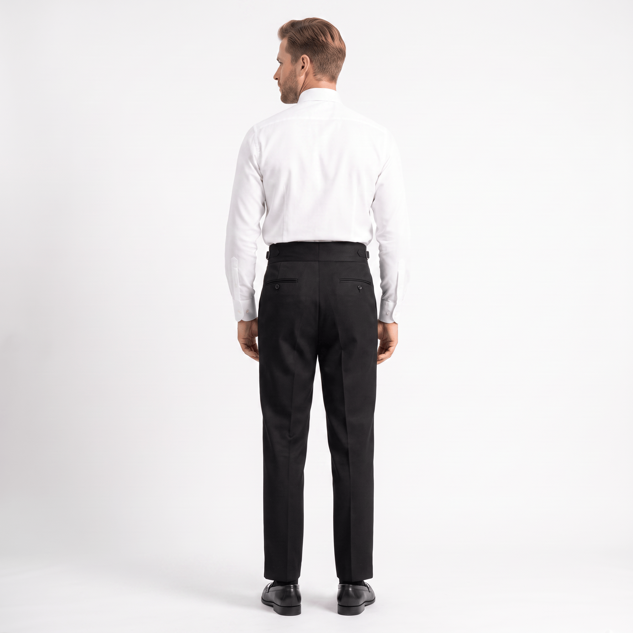 aesido Aesido Black High Waist Casual Business Slim Fit Men's Trousers