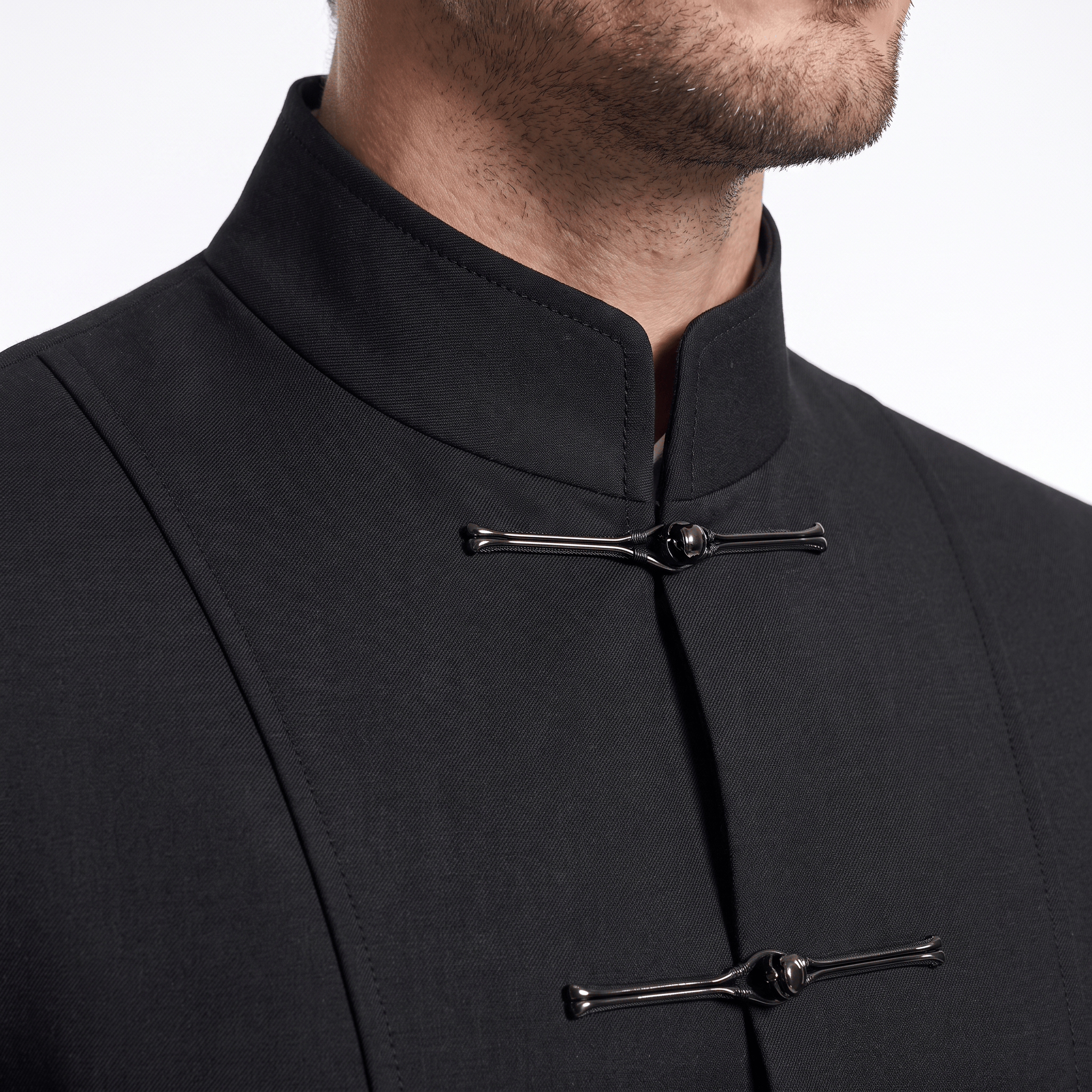 aesido Aesido Black Mandarin Jacket – Men’s Wedding & Formal