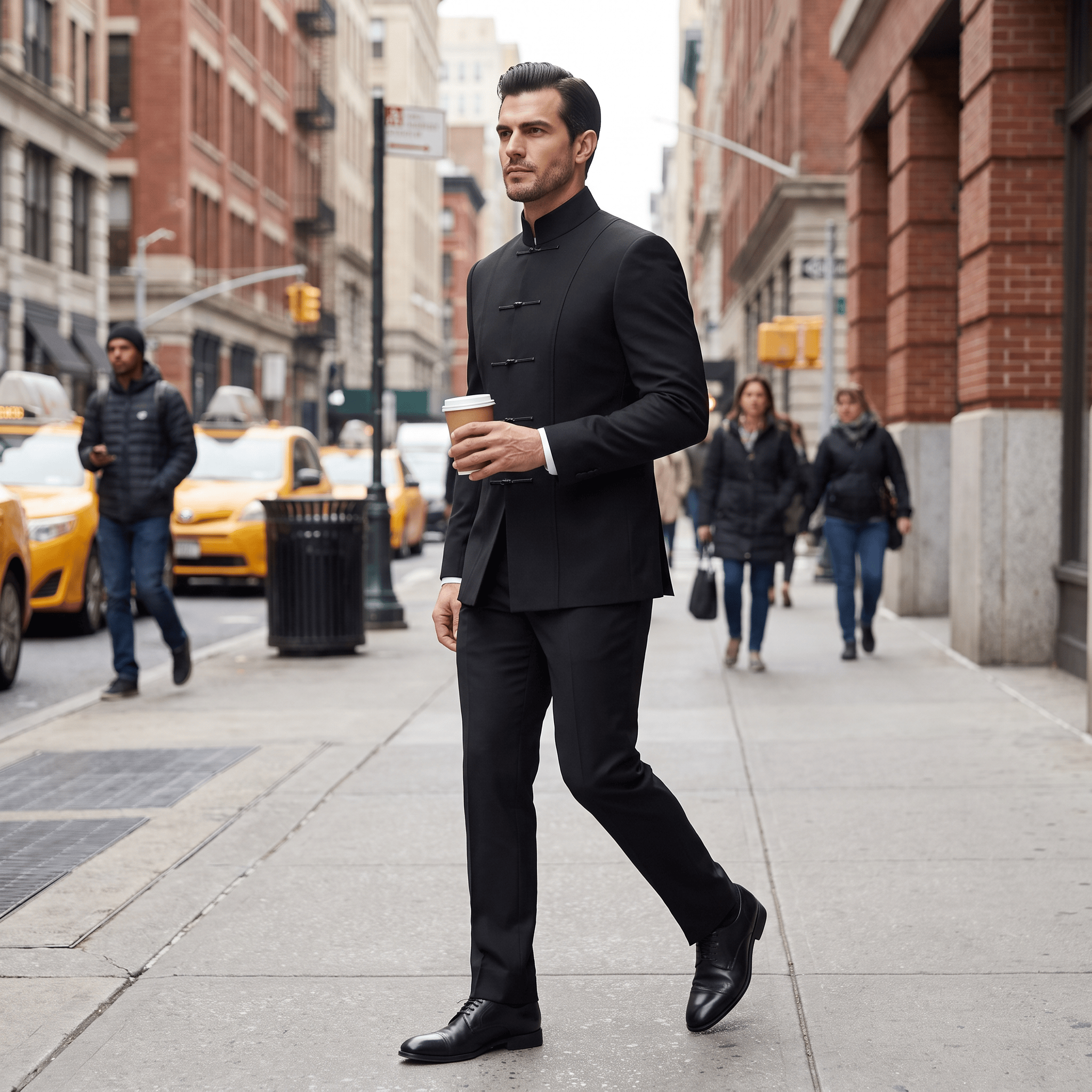 aesido Aesido Black Mandarin Jacket – Men’s Wedding & Formal