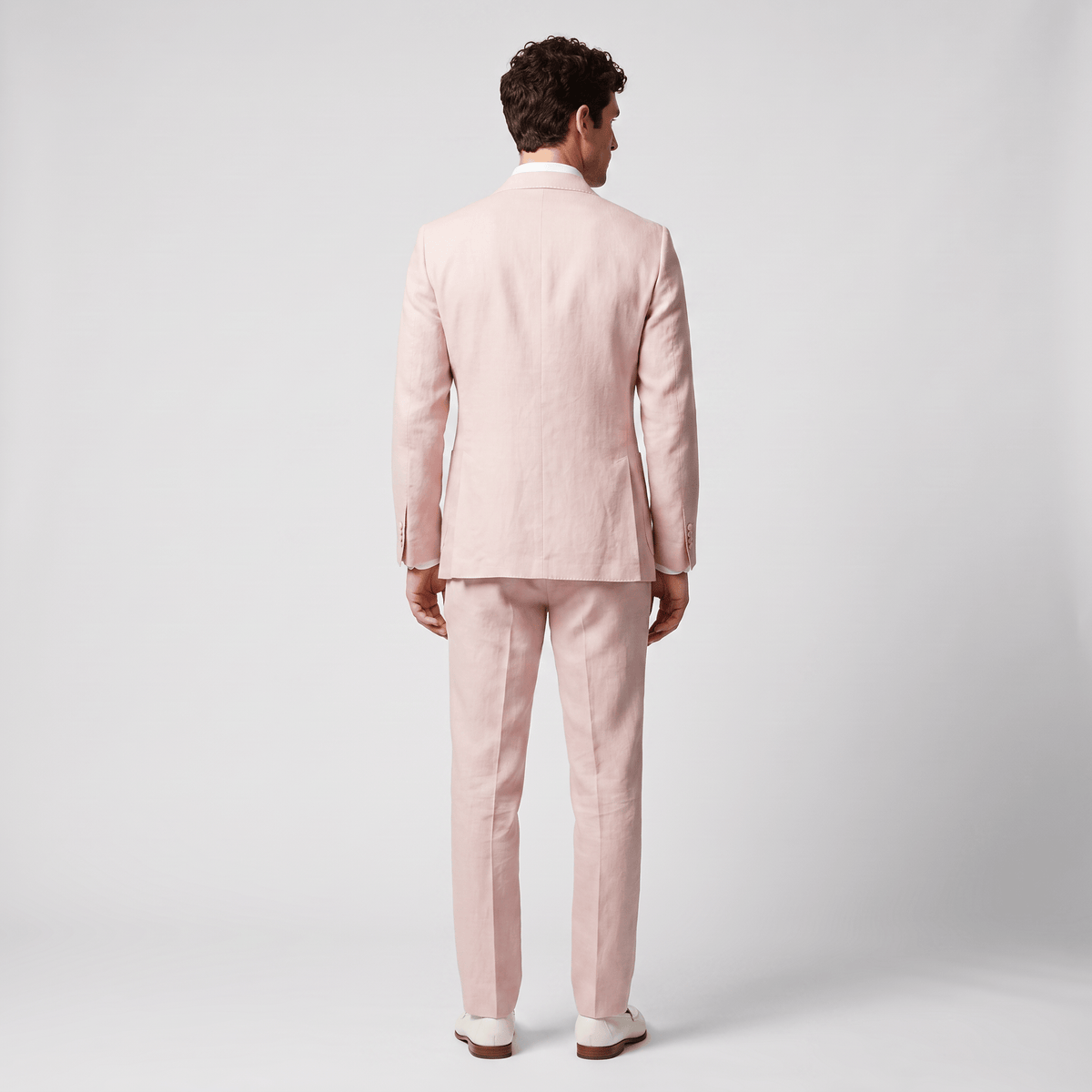 aesido Aesido Casual 2 Pieces Linen Double Breasted Peak Lapel Men's Suits (Blazer+Pants)