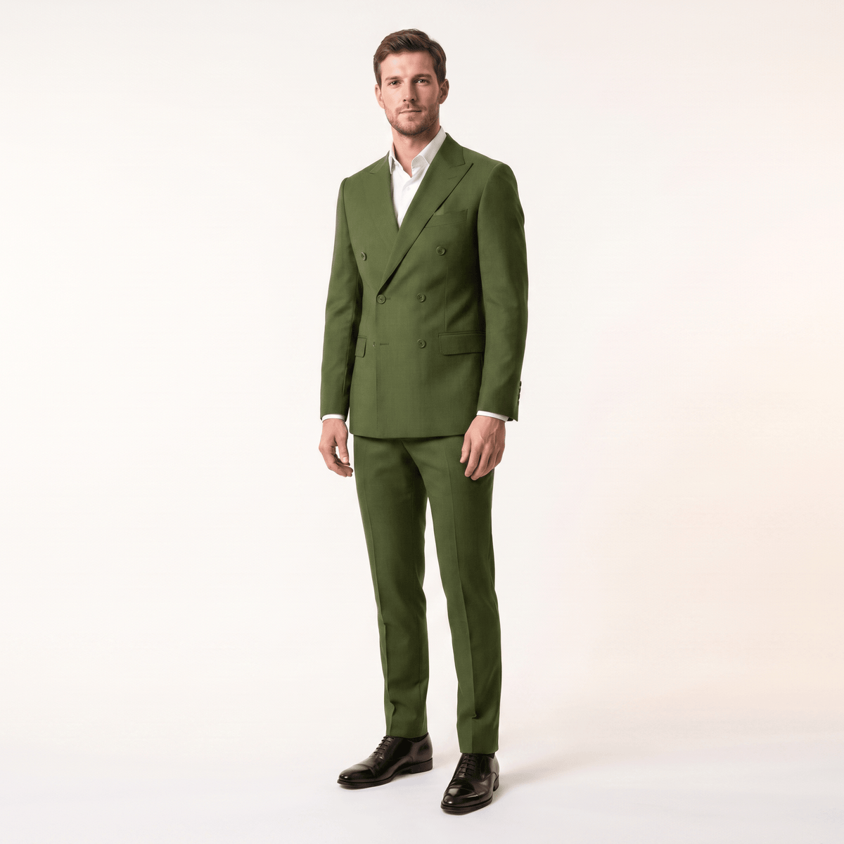 aesido Aesido Formal 2 Pieces Men’s Suit Slim Fit Flat Peak Lapel Tuxedos (Blazer+Pants)
