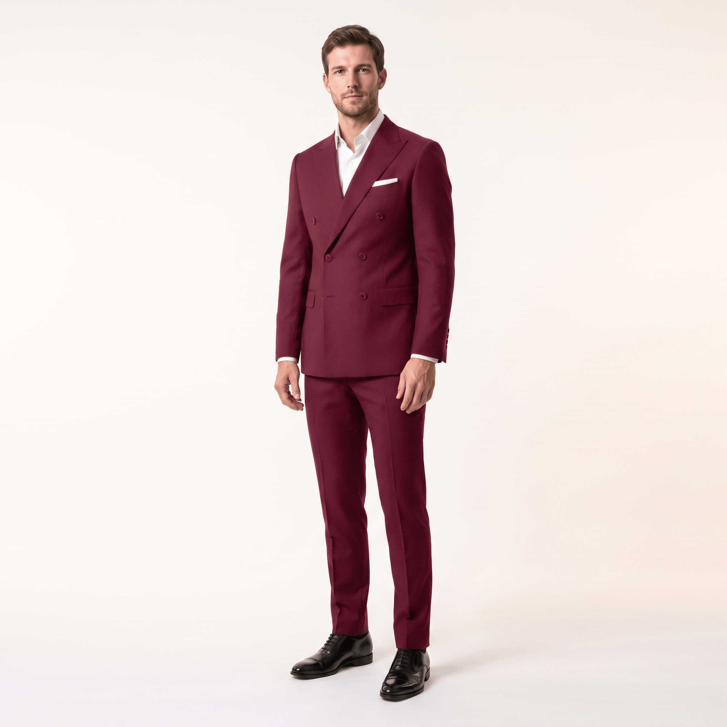 aesido Aesido Formal 2 Pieces Men’s Suit Slim Fit Flat Peak Lapel Tuxedos (Blazer+Pants)