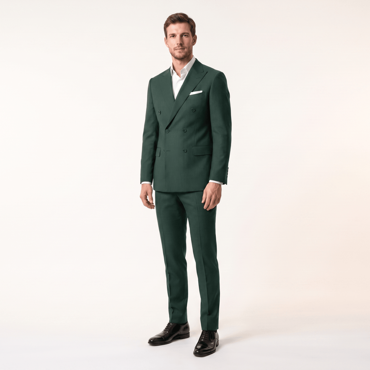 aesido Aesido Formal 2 Pieces Men’s Suit Slim Fit Flat Peak Lapel Tuxedos (Blazer+Pants)