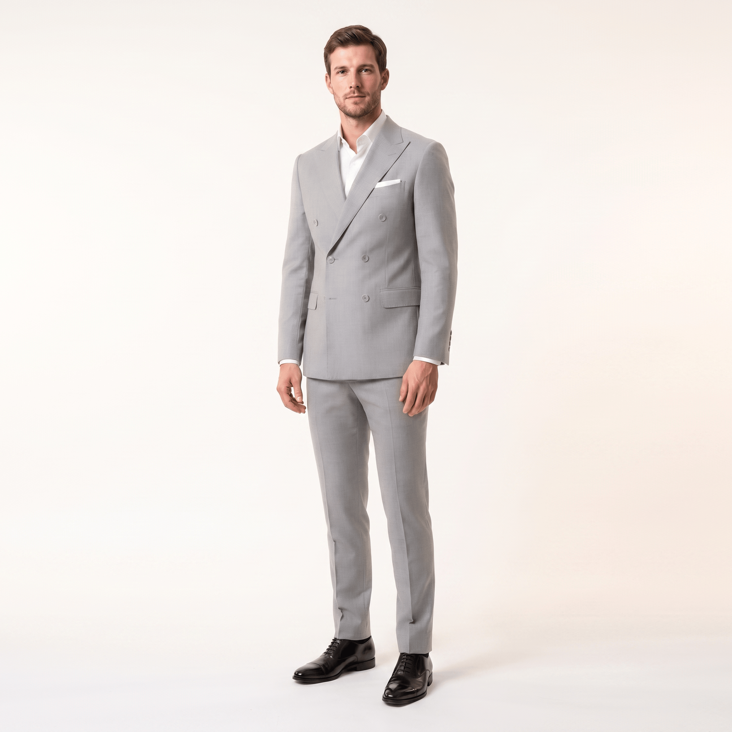 aesido Aesido Formal 2 Pieces Men’s Suit Slim Fit Flat Peak Lapel Tuxedos (Blazer+Pants)