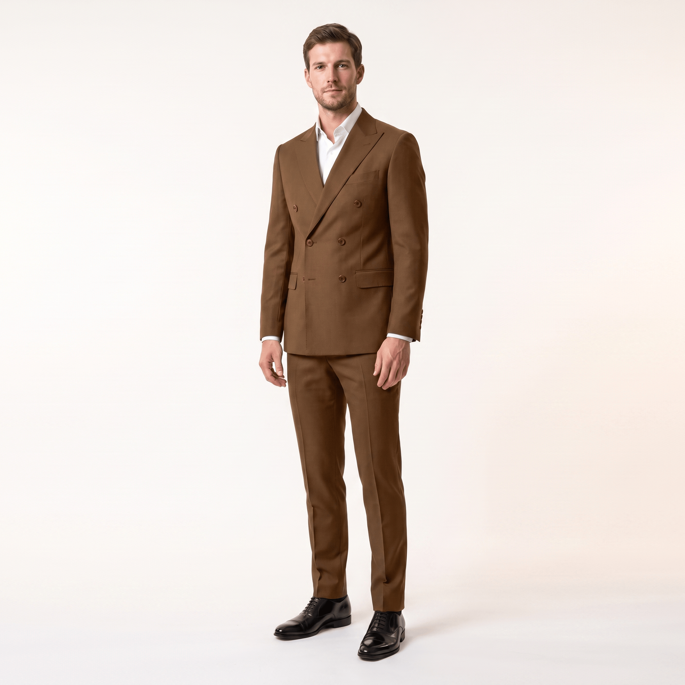 aesido Aesido Formal 2 Pieces Men’s Suit Slim Fit Flat Peak Lapel Tuxedos (Blazer+Pants)