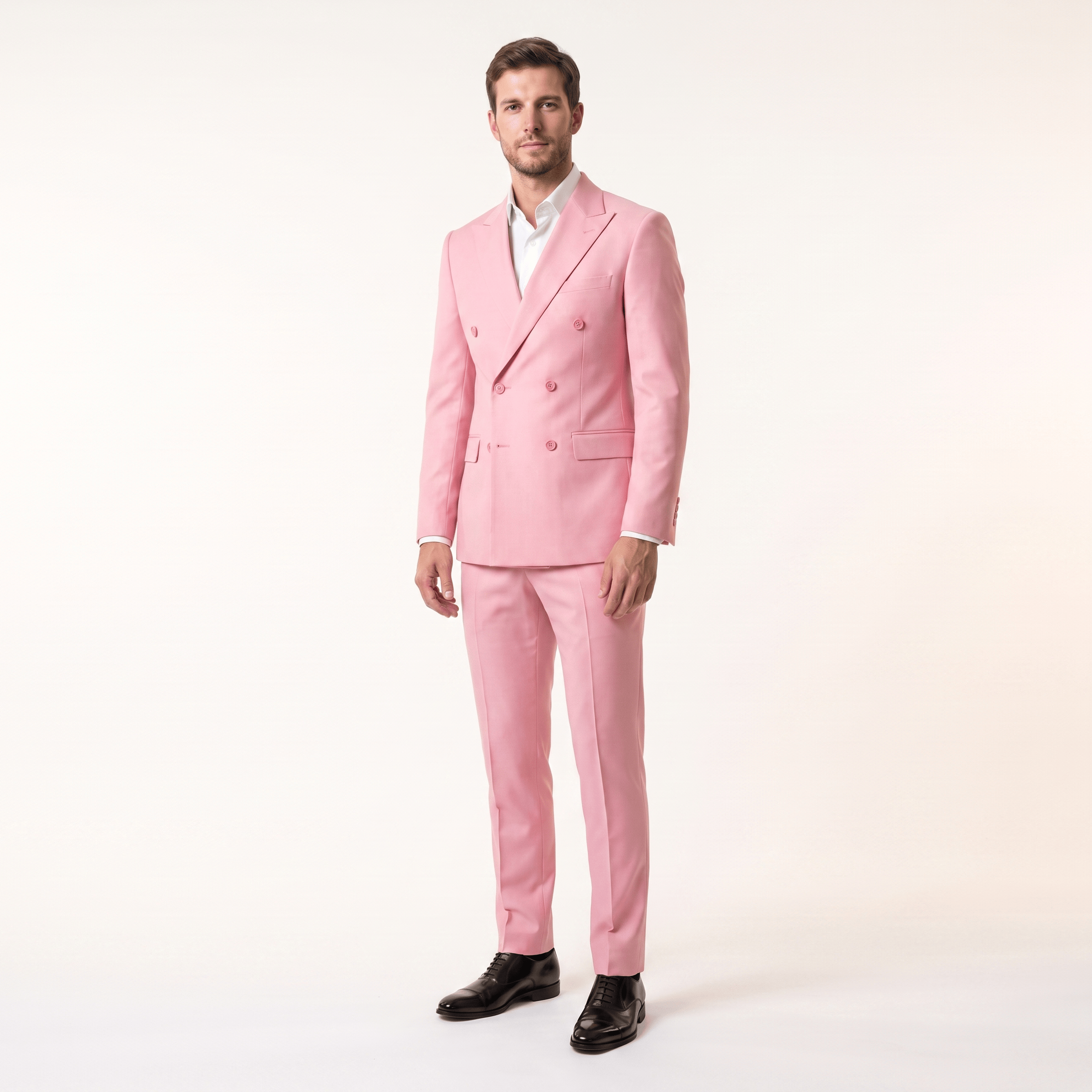 aesido Aesido Formal 2 Pieces Men’s Suit Slim Fit Flat Peak Lapel Tuxedos (Blazer+Pants)