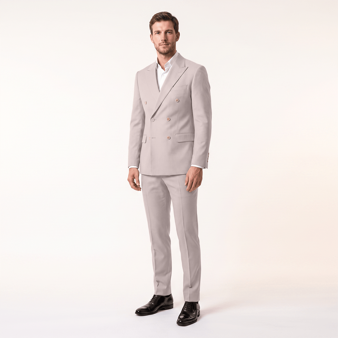 aesido Aesido Formal 2 Pieces Men’s Suit Slim Fit Flat Peak Lapel Tuxedos (Blazer+Pants)
