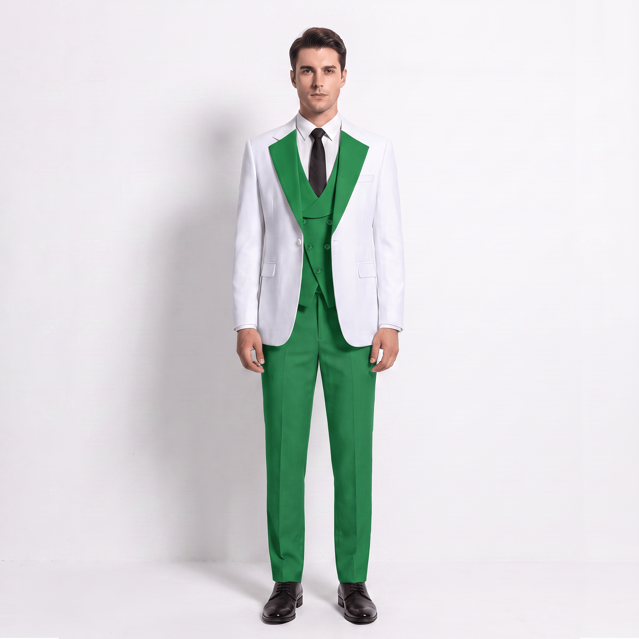 aesido Aesido Formal Men's Suits Slim Fit 3 Pieces Notch Lapel Tuxedos (Blazer+Vest+ Pant)