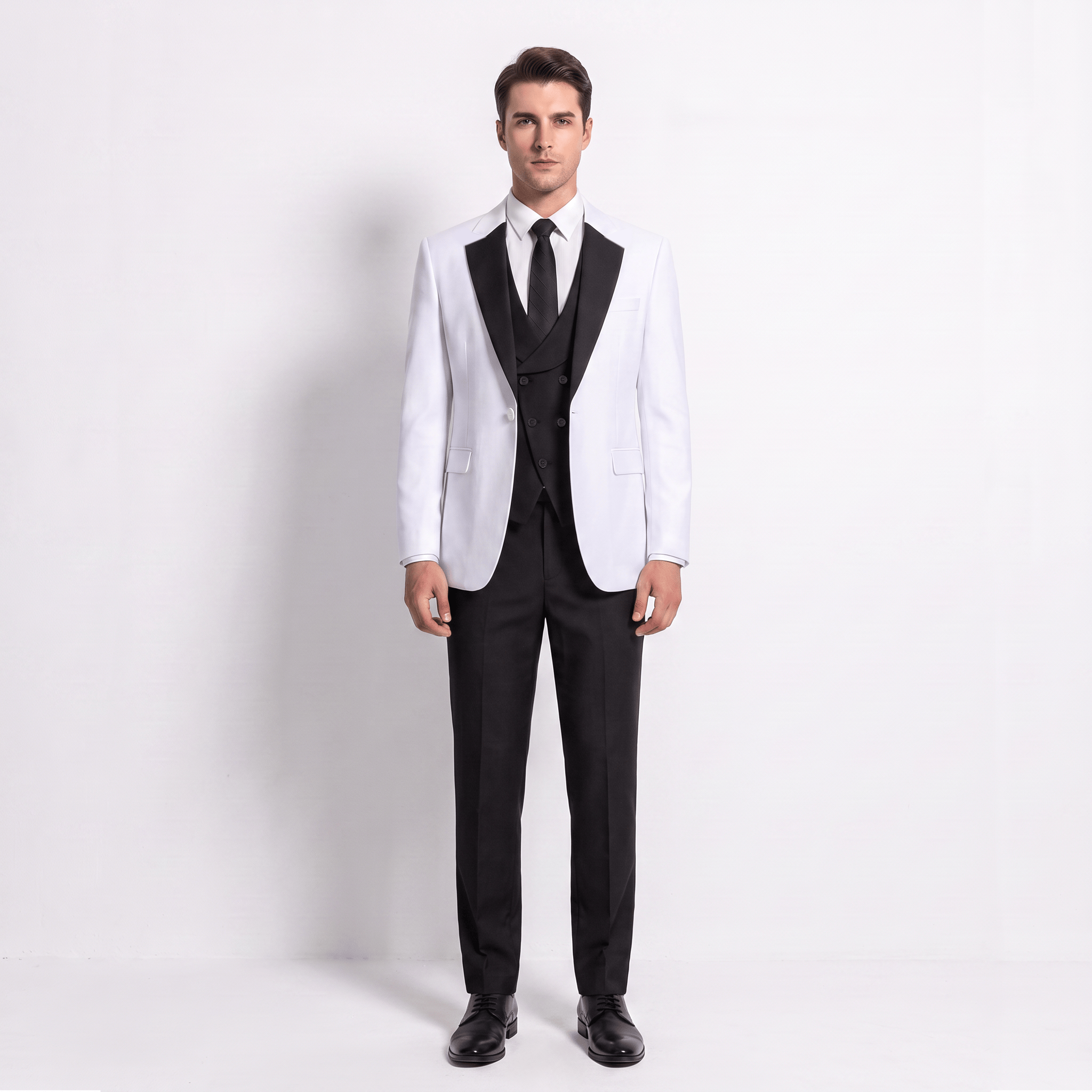 aesido Aesido Formal Men's Suits Slim Fit 3 Pieces Notch Lapel Tuxedos (Blazer+Vest+ Pant)