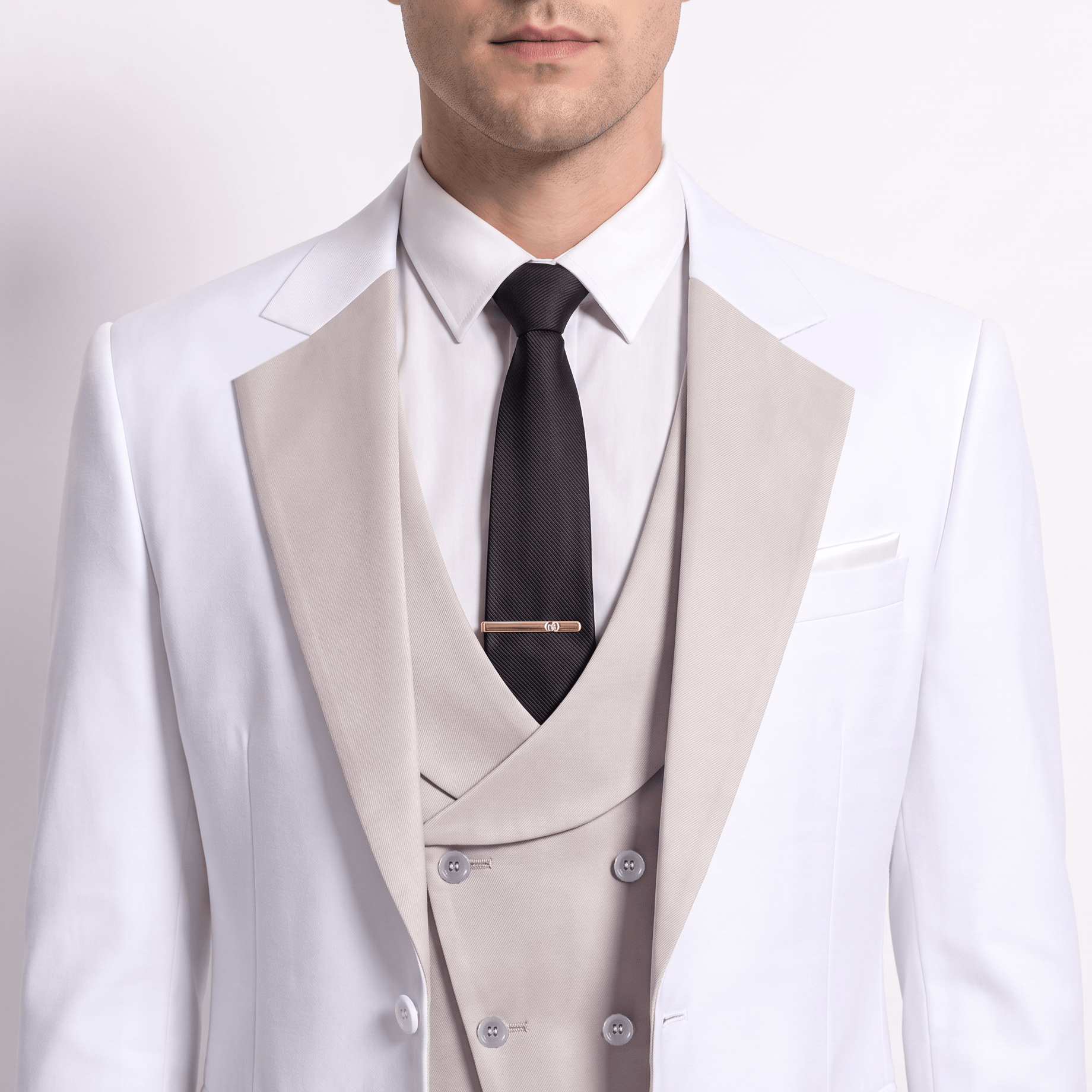 aesido Aesido Formal Men's Suits Slim Fit 3 Pieces Notch Lapel Tuxedos (Blazer+Vest+ Pant)