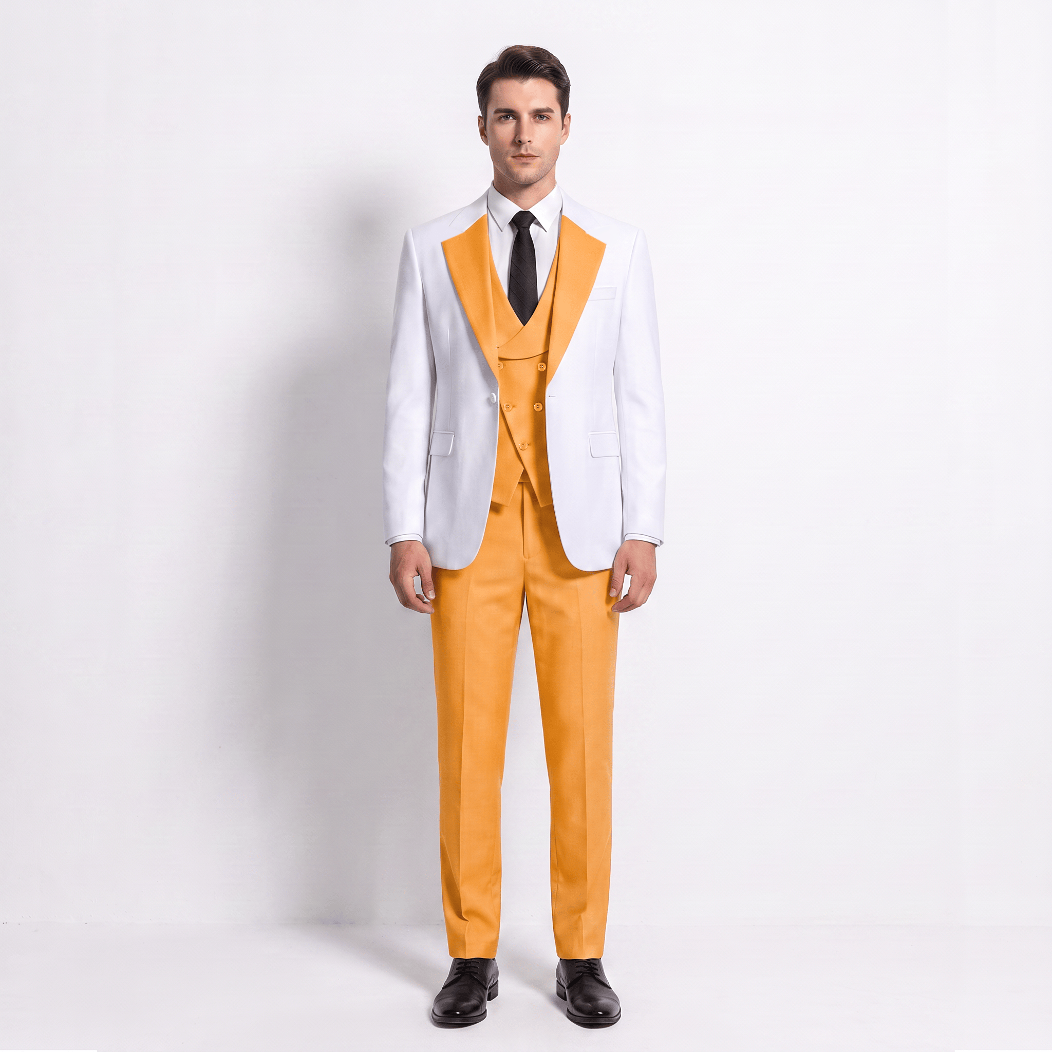 aesido Aesido Formal Men's Suits Slim Fit 3 Pieces Notch Lapel Tuxedos (Blazer+Vest+ Pant)
