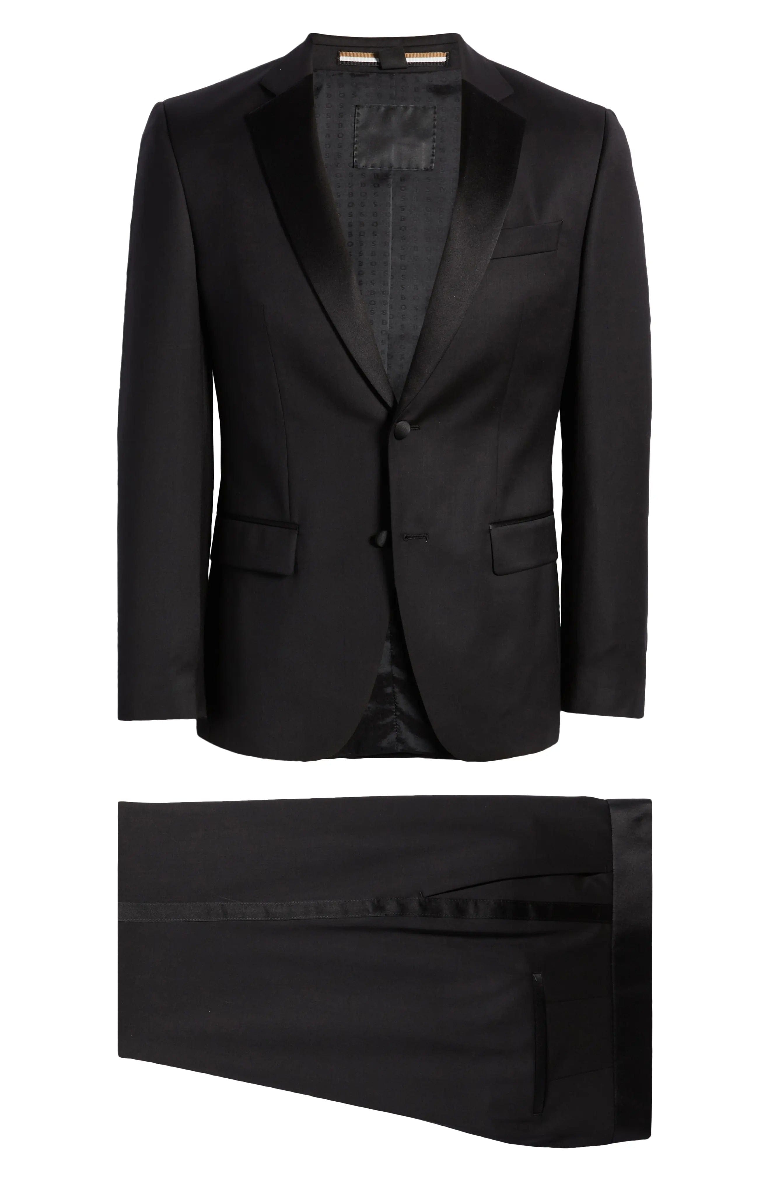 aesido Aesido Men's Black 2-Piece Suit with Satin Lapel – Blazer & Pants