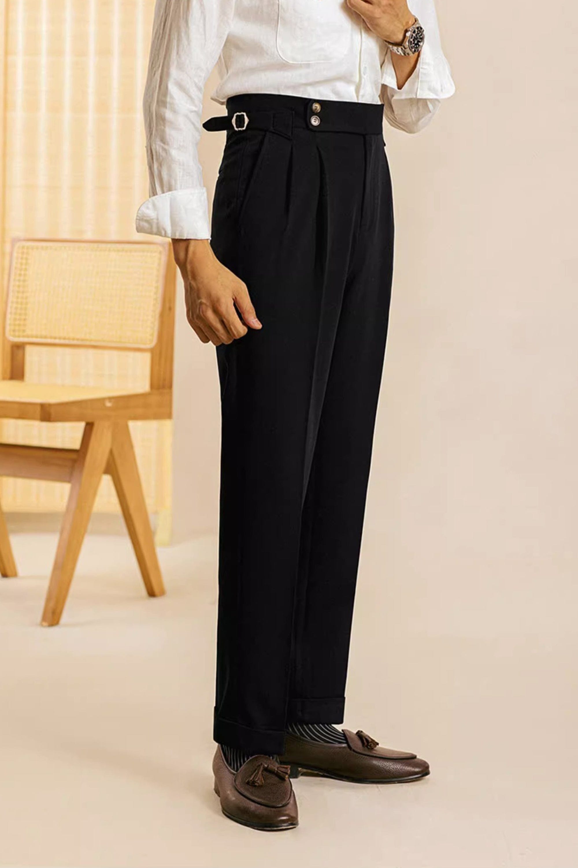 aesido Aesido Men's Business Slim Trousers
