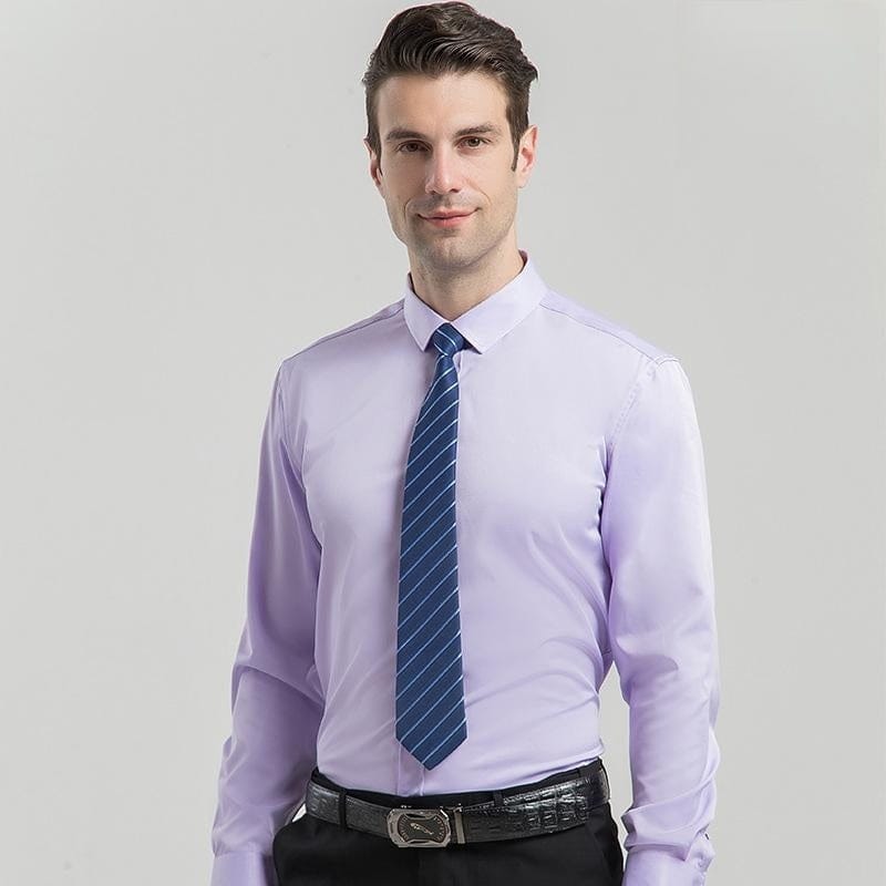 men's solid color dress shirts Men's Basic Solid Color Button Up Dress Shirt (Burgundy) Burgundy / Large/16-16.5 Neck/34-35 Sleeve