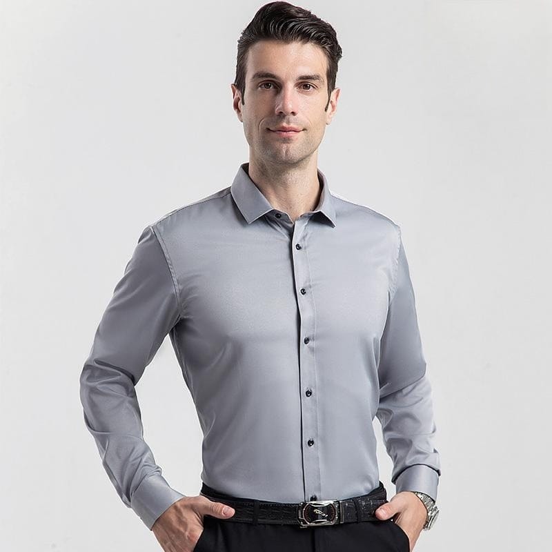 aesido Aesido Men's Business Solid Color Fashion Slim Fit Shirt
