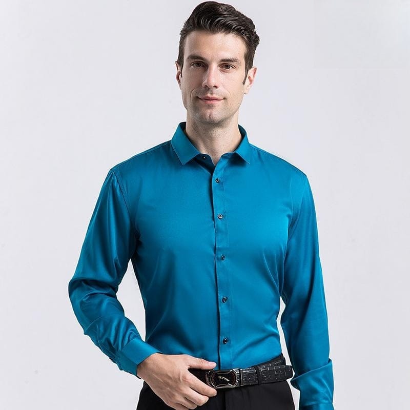aesido Aesido Men's Business Solid Color Fashion Slim Fit Shirt