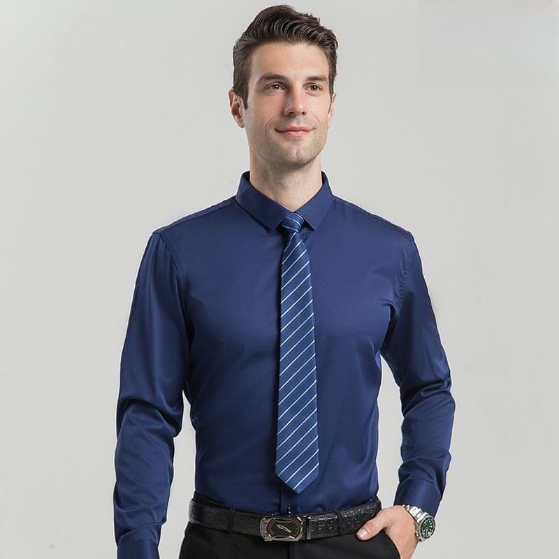 aesido Aesido Men's Business Solid Color Fashion Slim Fit Shirt