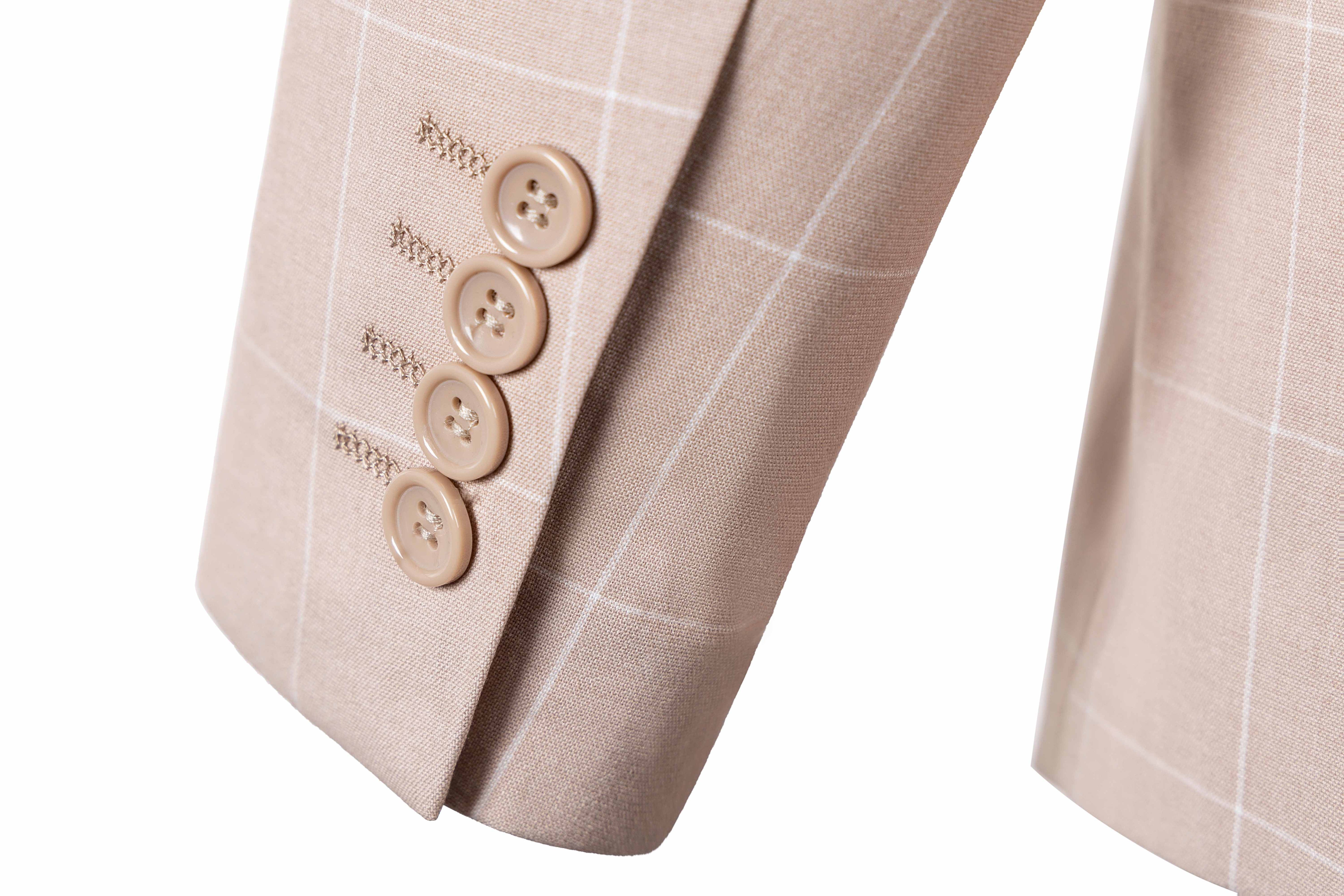 aesido Aesido Plaid Peak Lapel 3 Pieces Mens Suit (Blazer+vest+Pants)