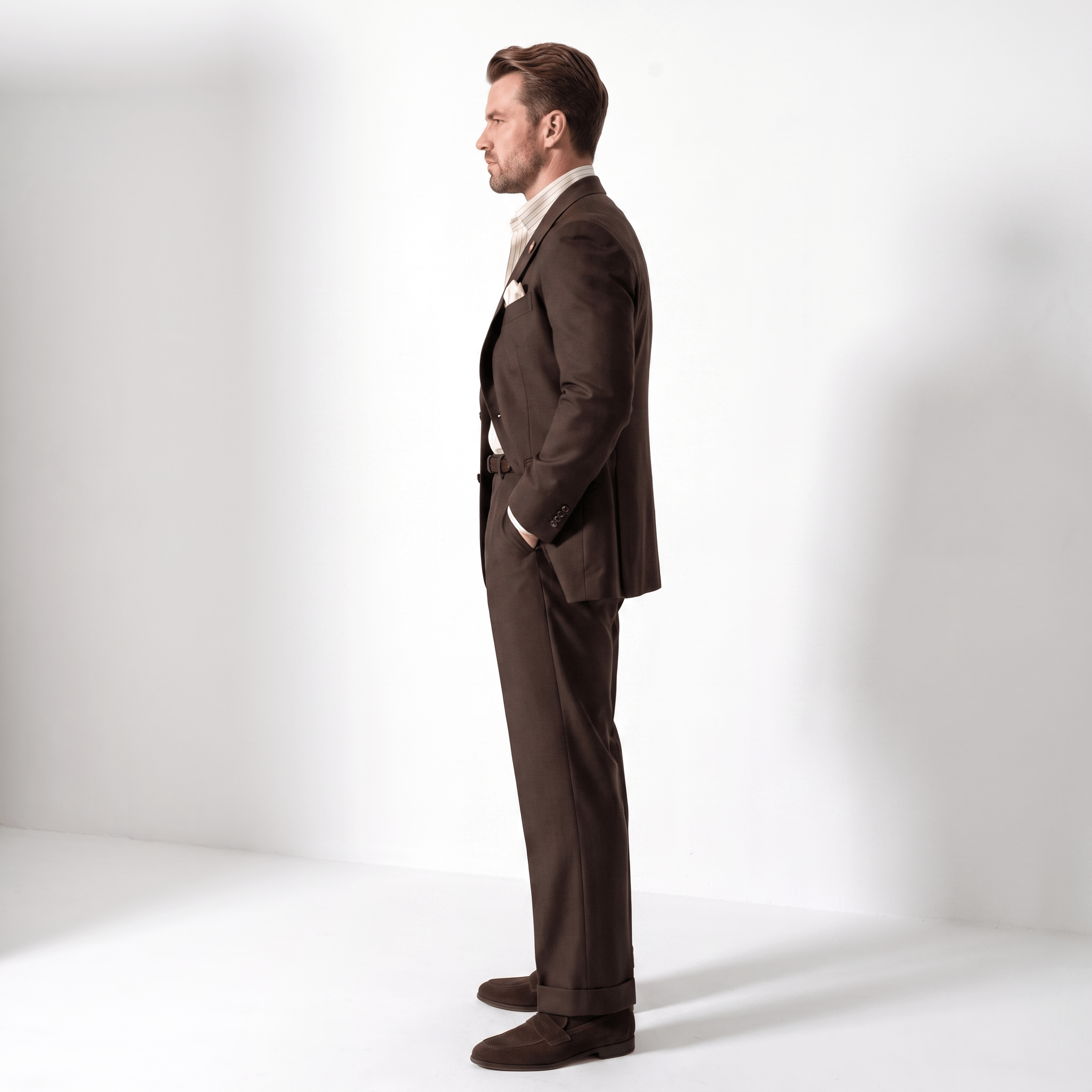 aesido Aesido Retro Business 2 Piece Peak Lapel Men's Suit (Blazer+Pants)