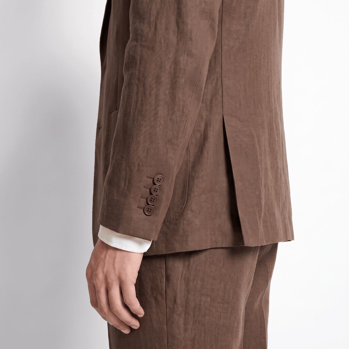 aesido Aesido Retro Linen Double-Buttons 2 Pieces Notch Lapel Men’s Suit (Blazer+Pants)