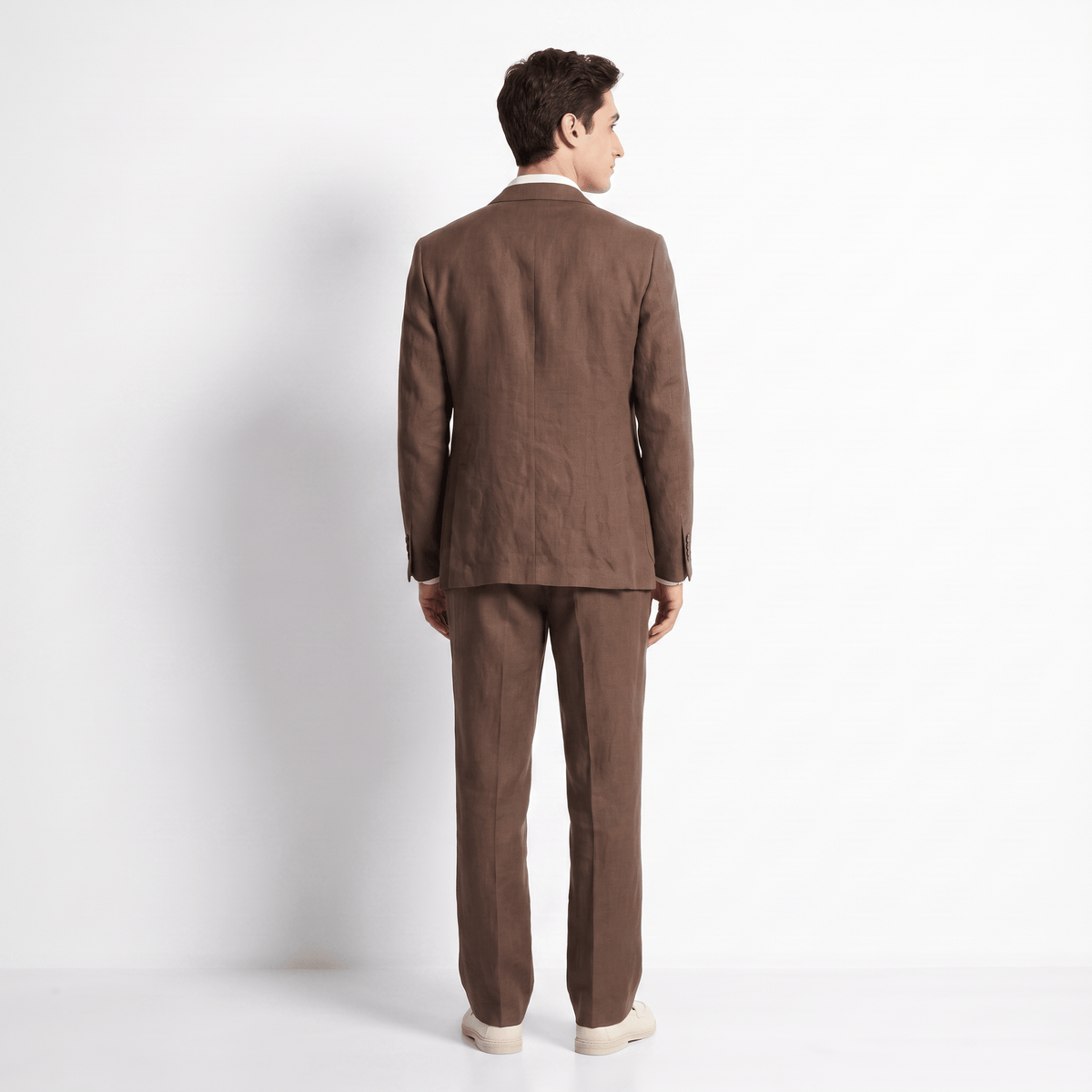 aesido Aesido Retro Linen Double-Buttons 2 Pieces Notch Lapel Men’s Suit (Blazer+Pants)
