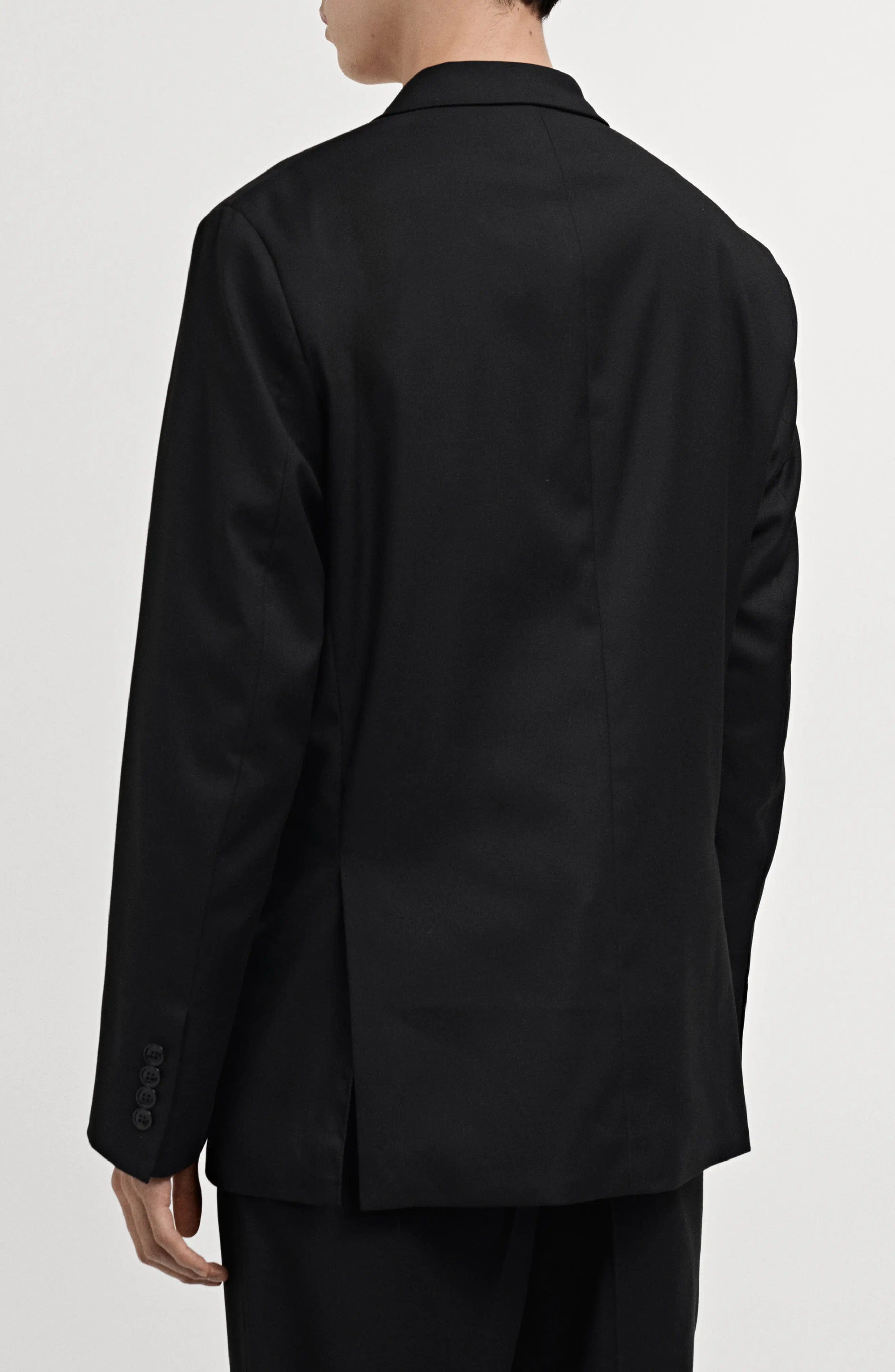 aesido Black 2 piece Double Breasted Casual Men Suit (Blazer+Pants)