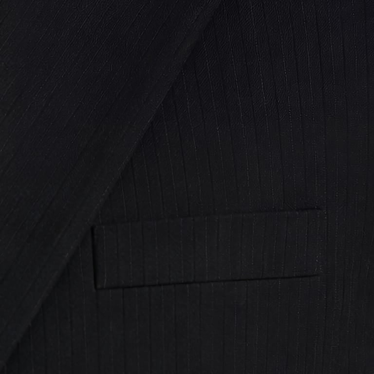 aesido Black 2 Piece High Quality Double Breasted Peaked Lapel Loose Casual Men's Suit