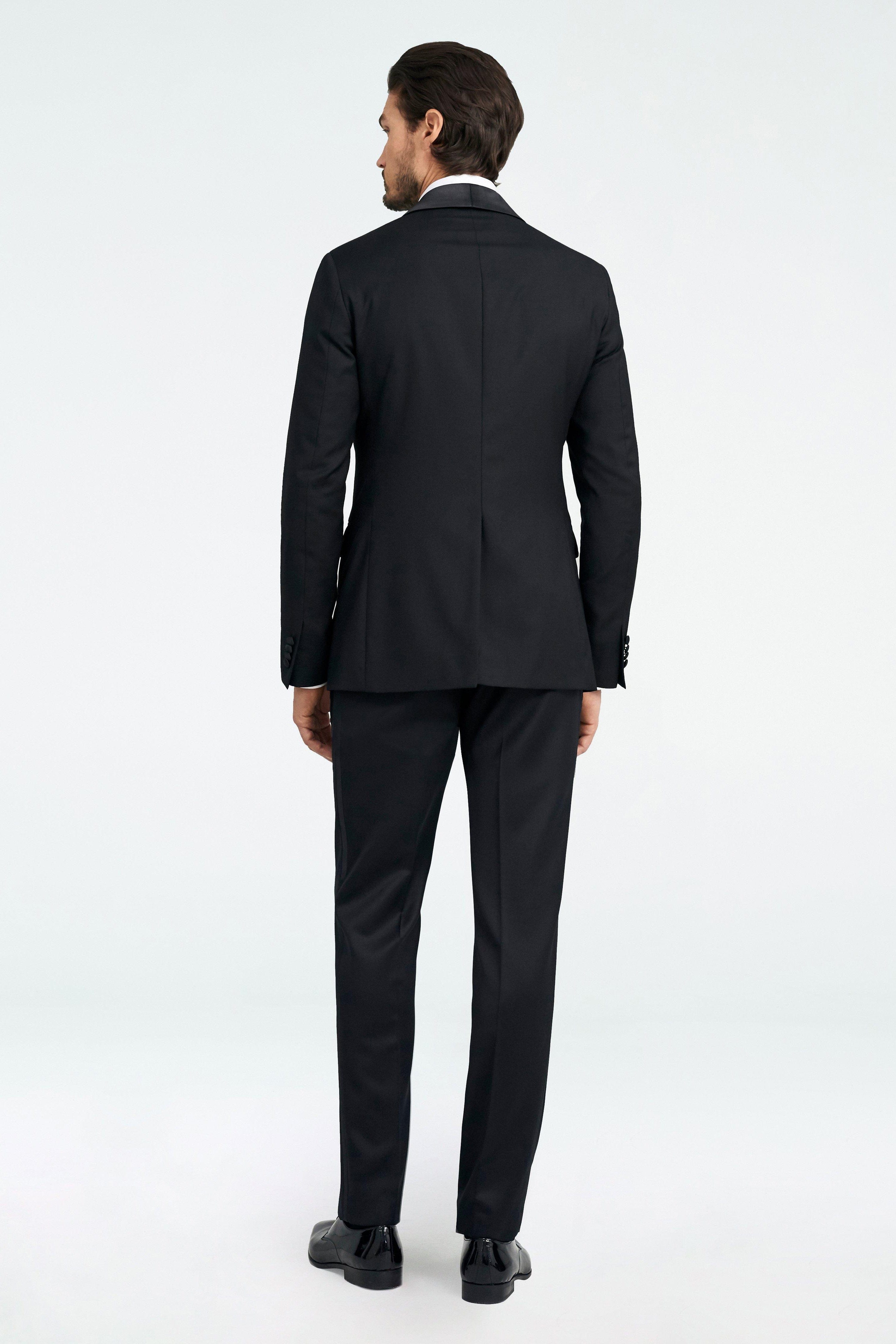 aesido Black 2 Piece Men's Suit with Shawl Lapel