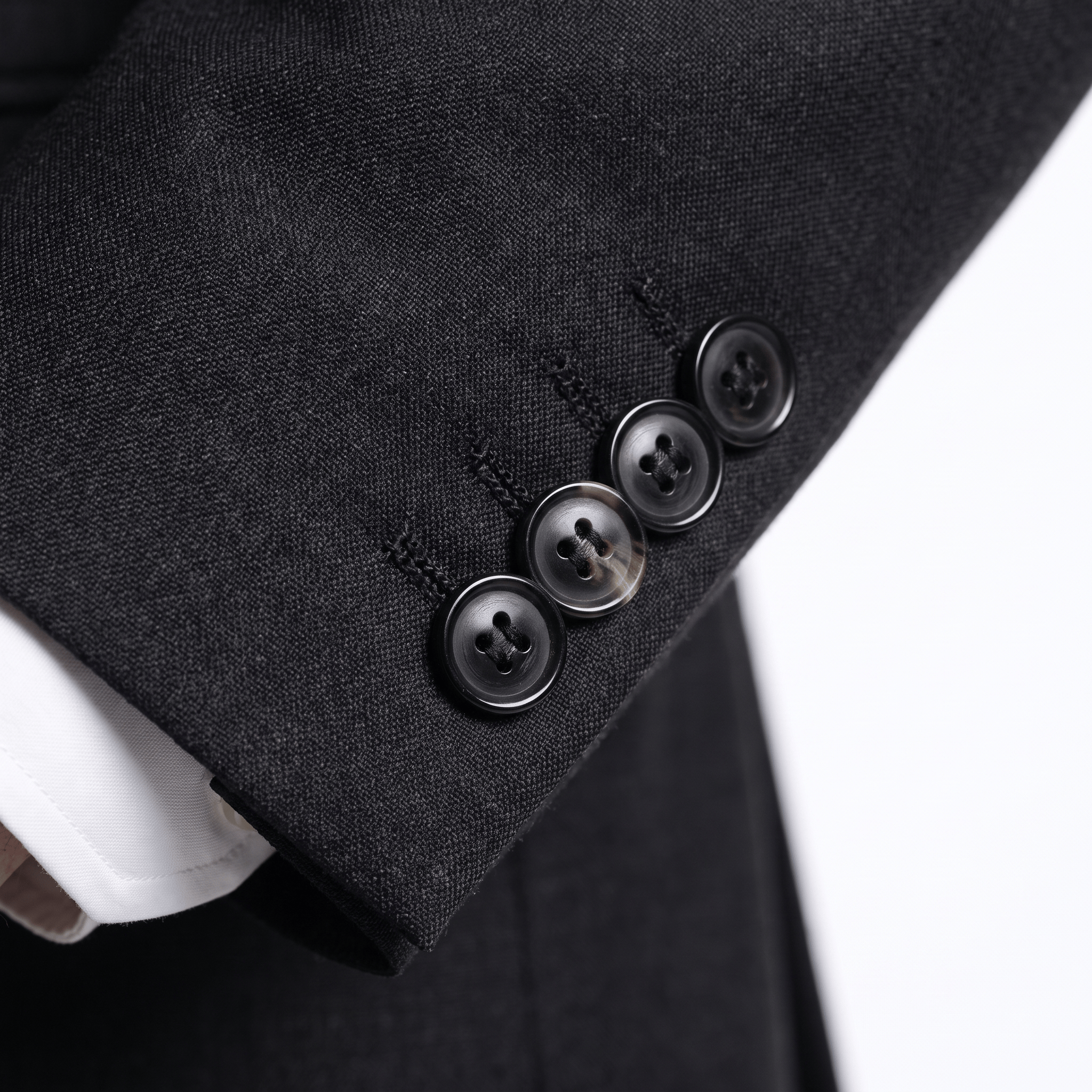 aesido Black Classic Men’s 3-Piece Suit – Peak Lapel Blazer, Vest & Pants