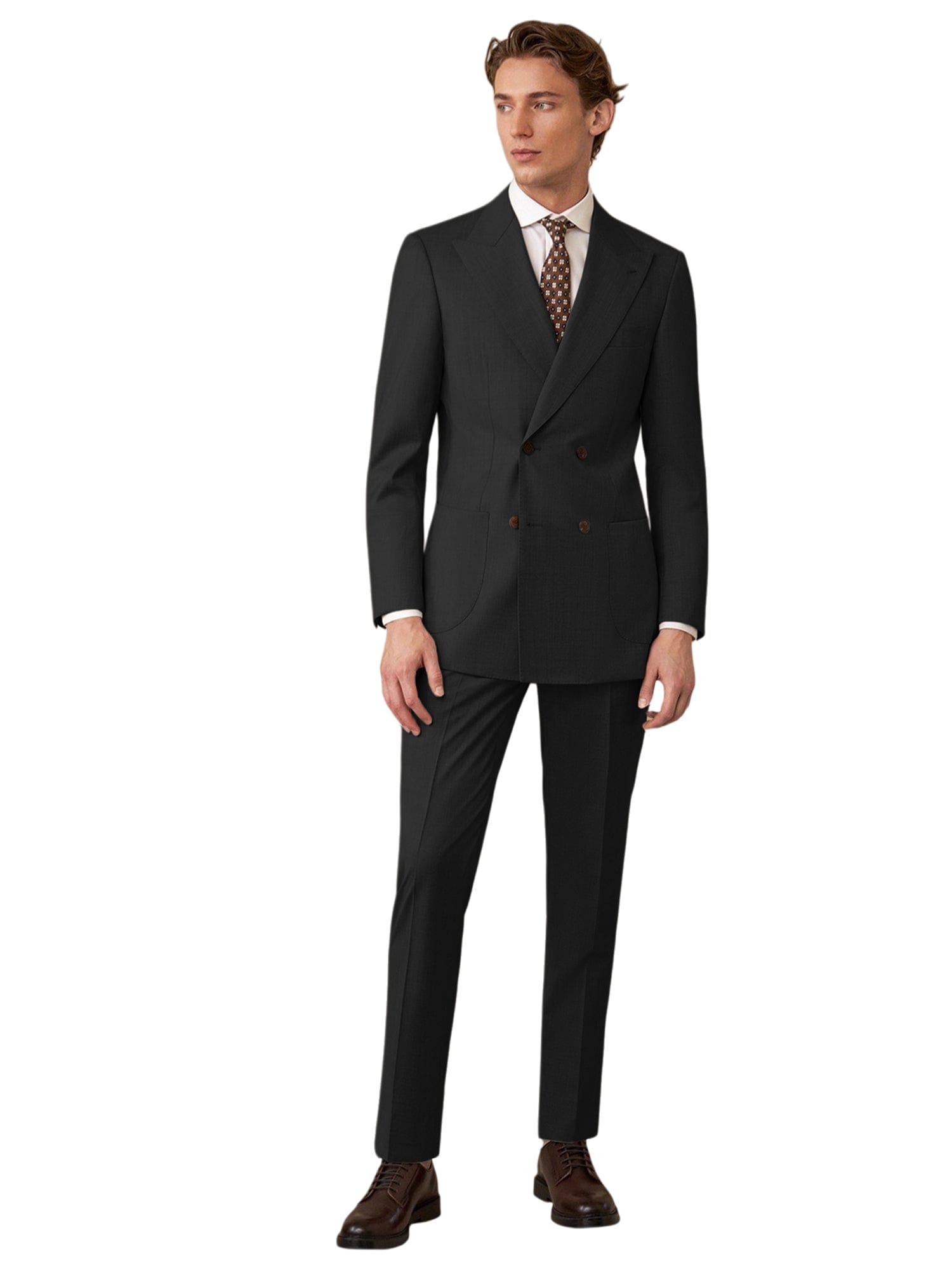 aesido Black Double Breasted Men’s Suit 2-Piece Blazer and Pants