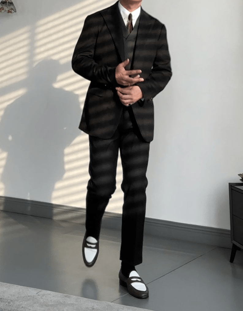 mens high waisted dress trousers Men Vintage British Style Suit Pants | High Waisted Straight Pants | Smart Casual High Waist