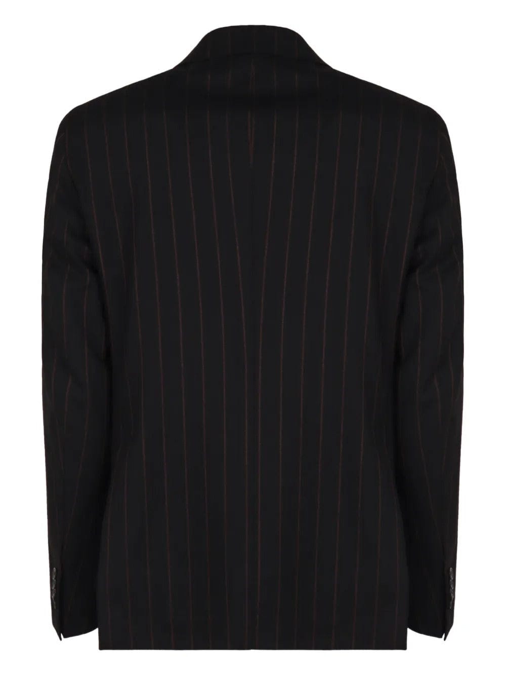 aesido Black Striped Men's 2-Piece Suit – Peak Lapel Double-Breasted