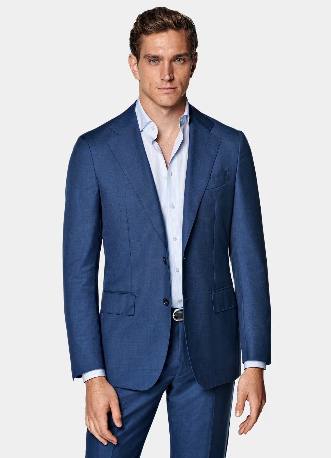 aesido Blue Men Suit 2 Piece Business Slim Banquet Dress (Blazer+Pants)