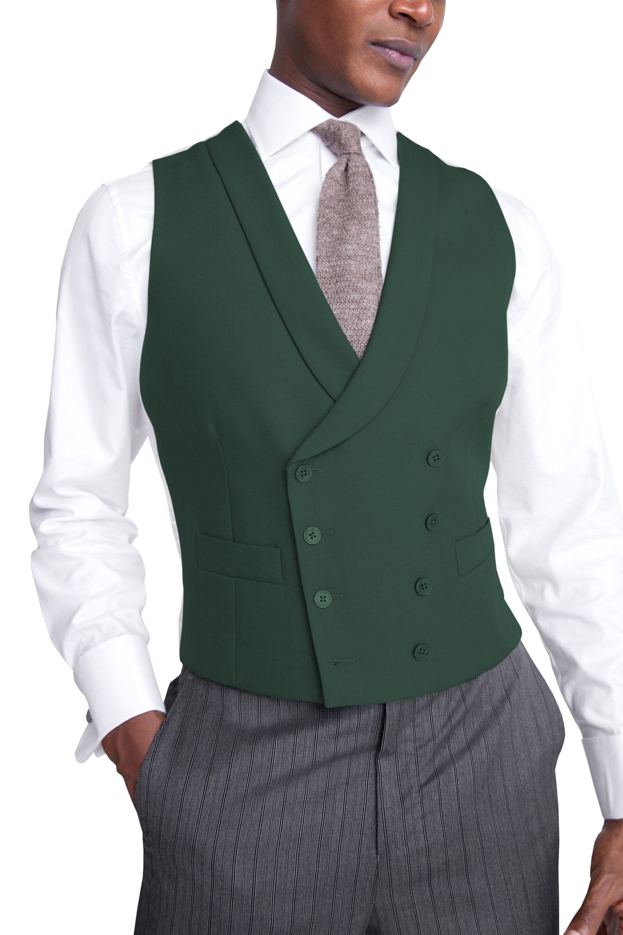 Double Breasted Shawl Lapel Suit Vest | Aesido